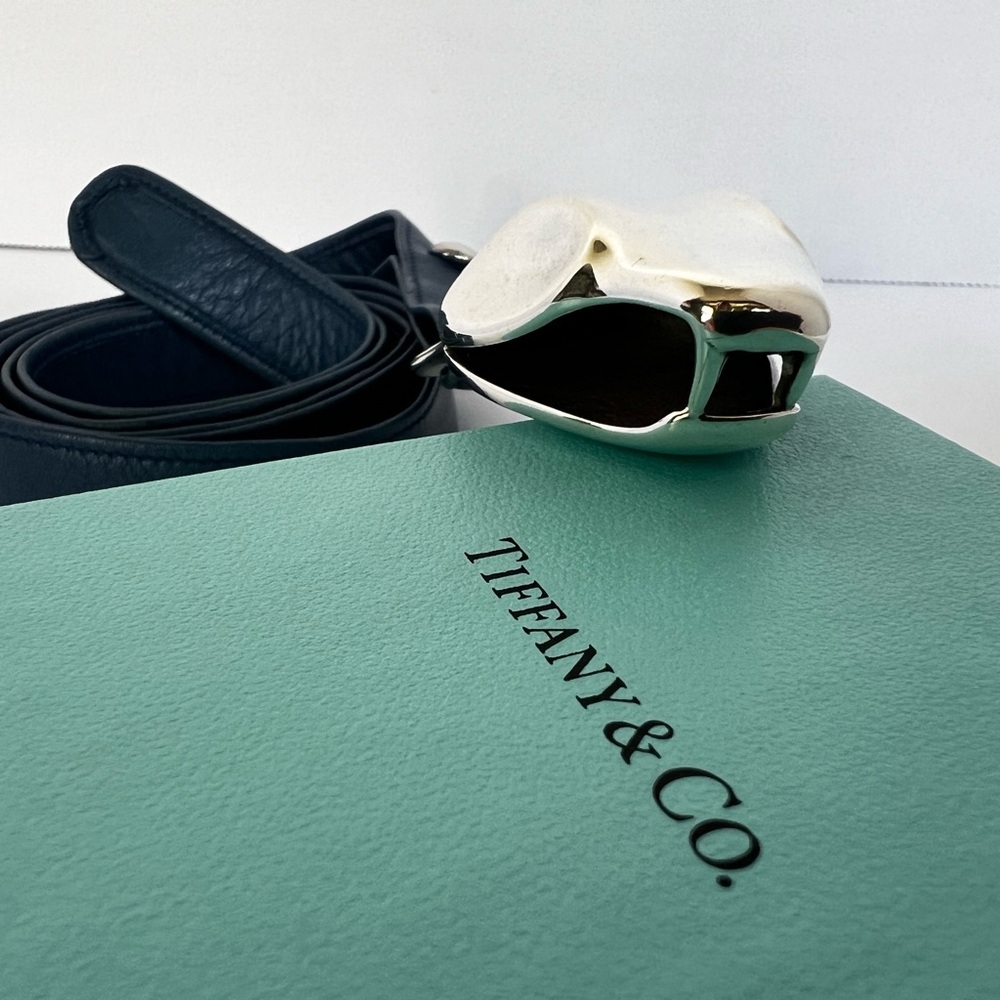 Rare Vintage 70’s Tiffany & Co. Designer Sterling Silver and Leather Snake Belt